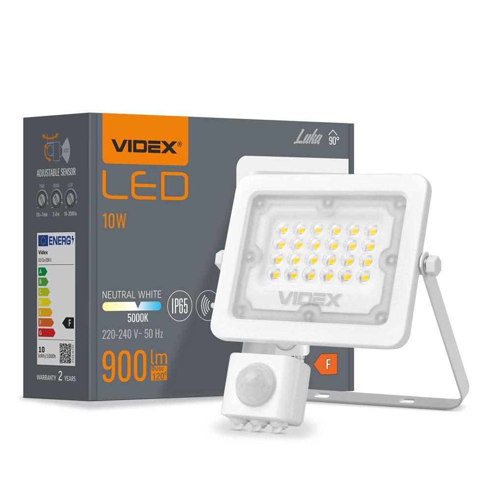 LED REFLEKTOR 10W VIDEX LUCA NW + SENZOR POHYBU + ZÁRUKA 3 ROKY