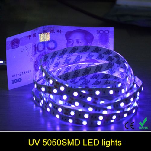 1m UV LED pásik 14,4W/m 12V  IP20 čierny podklad