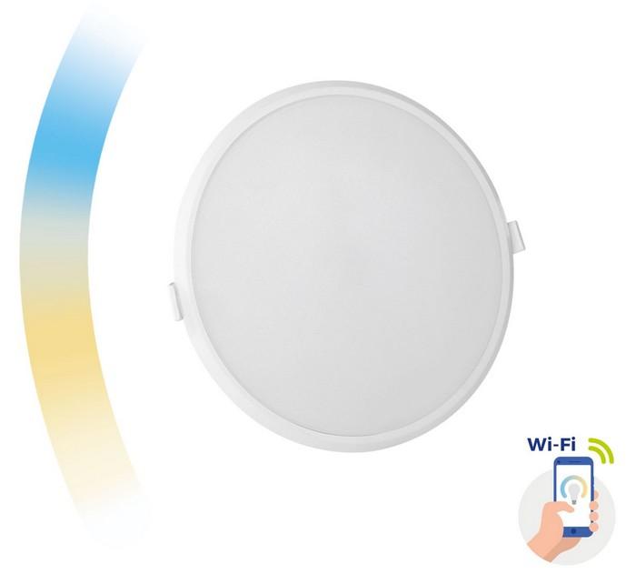 22W Inteligentné stropné zapustené štvorcové LED svietidlo SMART Algine Wi-Fi CCT DIMM, Ø215x38mm