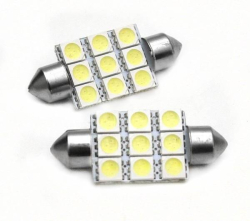 AUTO LED ŽIAROVKA C5W 9 SMD 5050, 36 mm. 39 mm. 42 mm