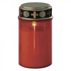 LED hrobová sviečka so senzorom, 2× AA, červená