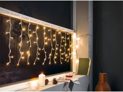 LED svetelný záves aj do exteriéru s prísavkami