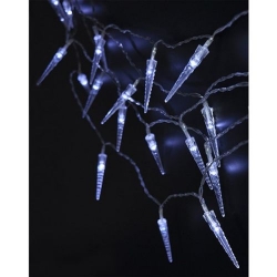 LED vonkajšie cencúle, 50LED, časovač, 8 funkcií, IP44, 3xAA batérie