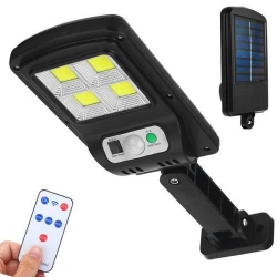 LED záhradná solárna lampa so senzorom pohybom a súmraku IP65 + diaľkové ovládanie