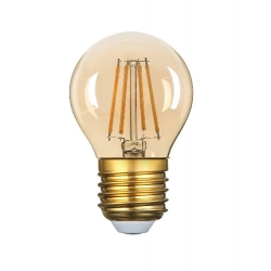 E27 LED žiarovka G45 4W Golden Glass 4W Teplá biela Stmievateľná