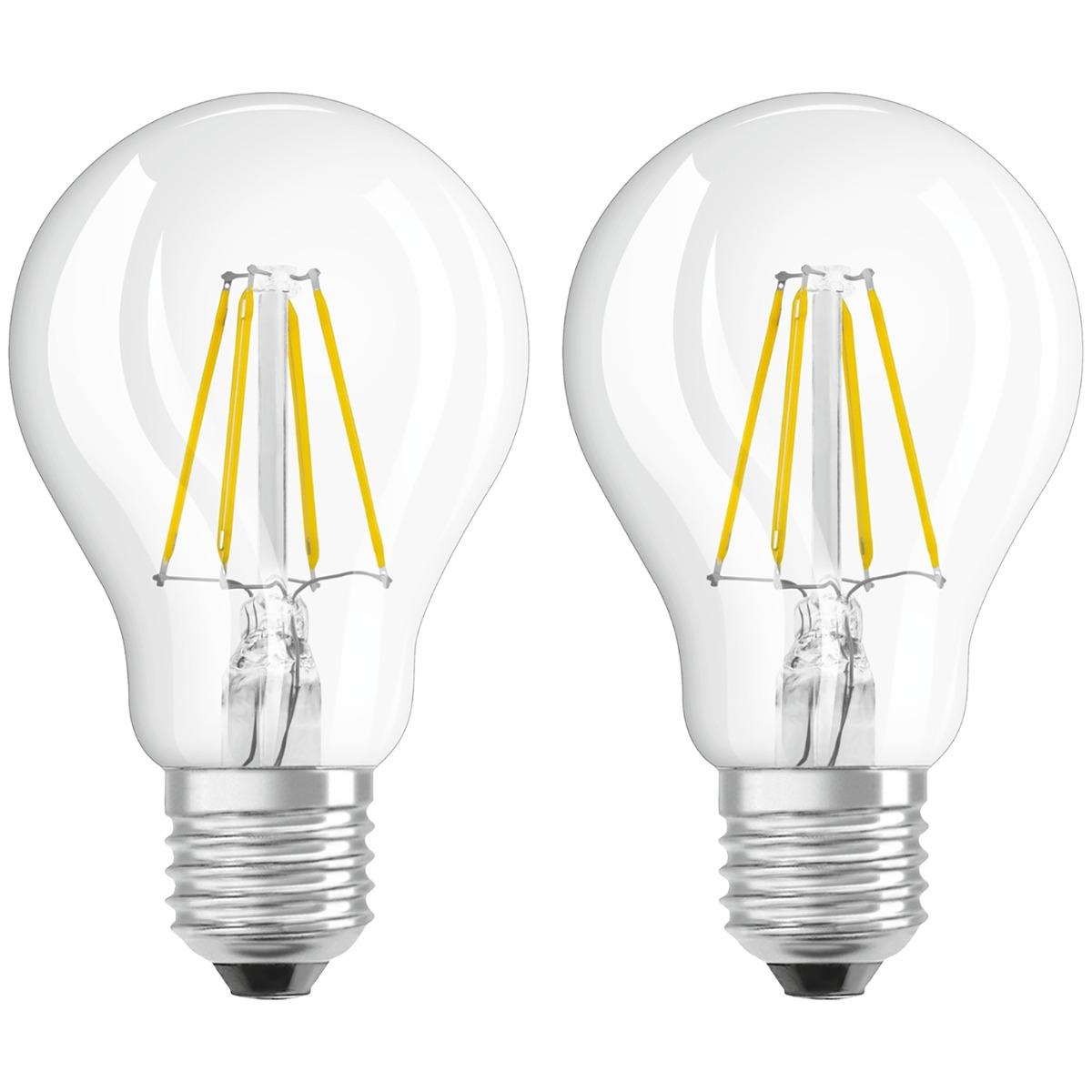 E27 2PAK LED FILAMENT A60 6,5WTEPLÁ BIELA 360° OSRAM STAR