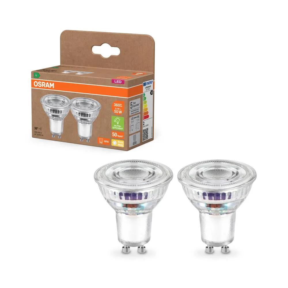 2x LED PAR16 Reflektor GU10 2W = 50W 360lm 2700K | OSRAM