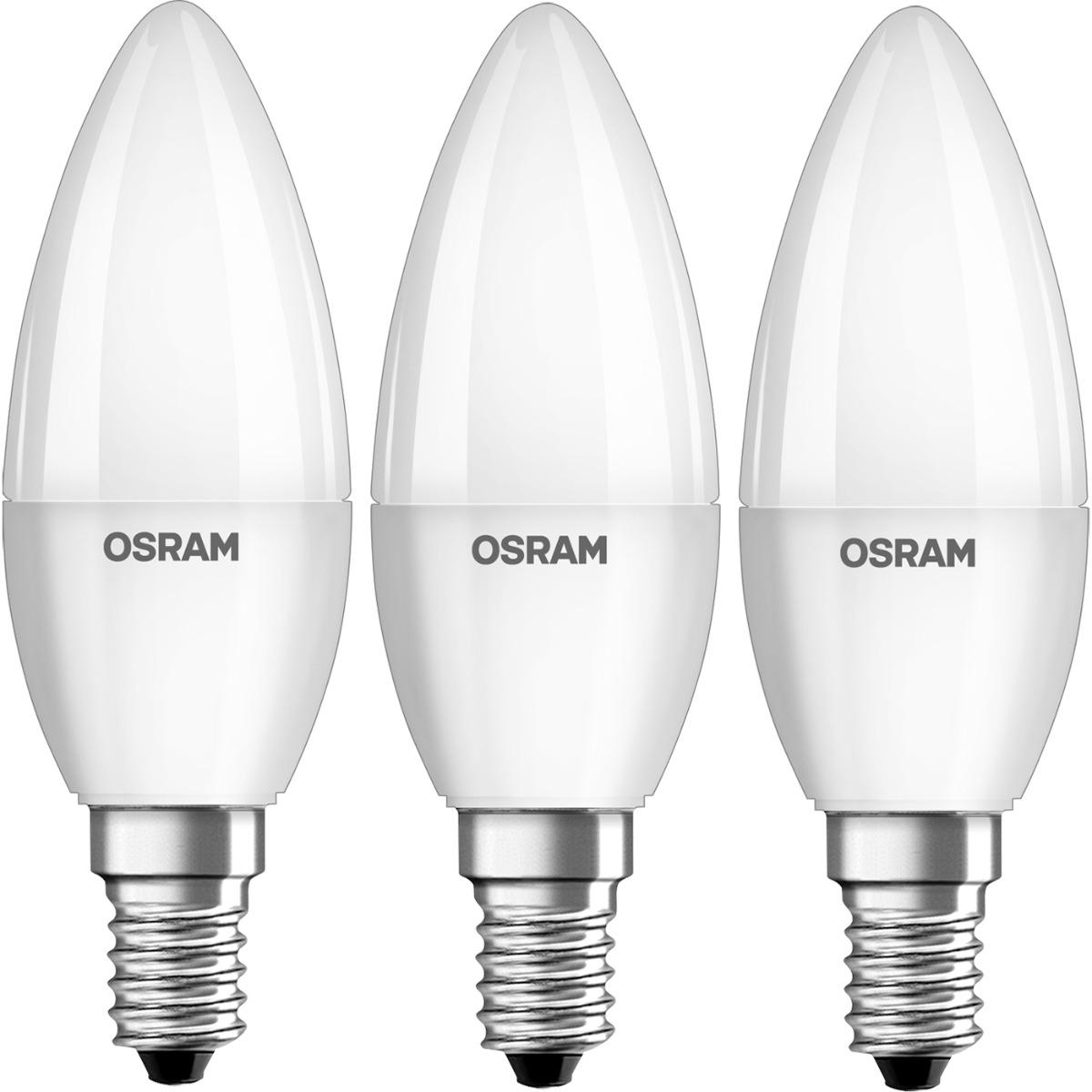 3PAK LED ŽIAROVKA E14 B35 4,9W TEPLÁ BIELA 220° OSRAM VALUE