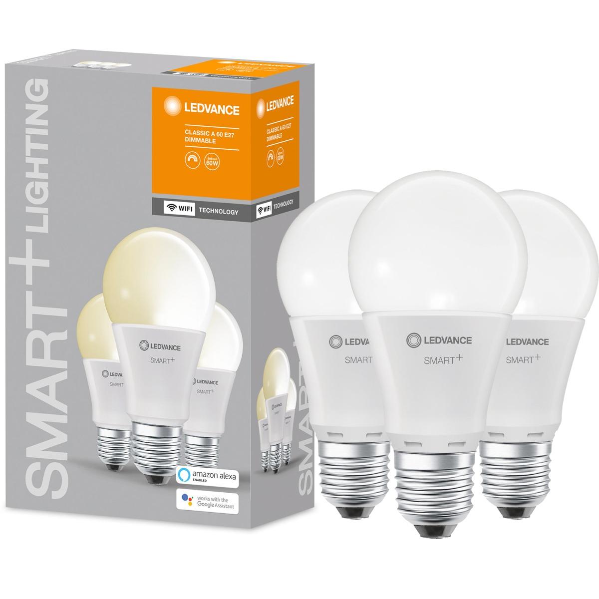 3PAK LED ŽIAROVKA E27 9WSMART+ WIFI STMIEVATEĽNÁ