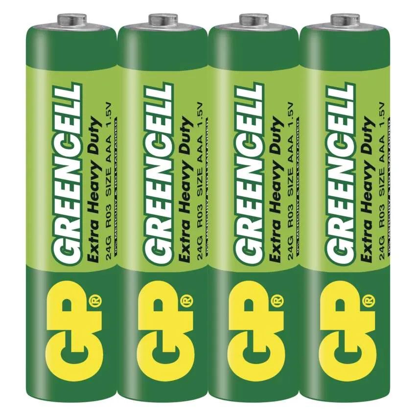 4.ks Zinko-chloridová batéria GP Greencell R03 (AAA)