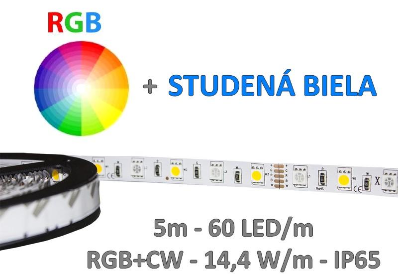 5m RGB+CW LED pás SMD 5050 72W IP65