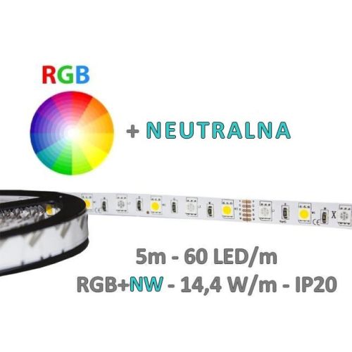 5m RGB+NW LED pás SMD 5050 72W IP20