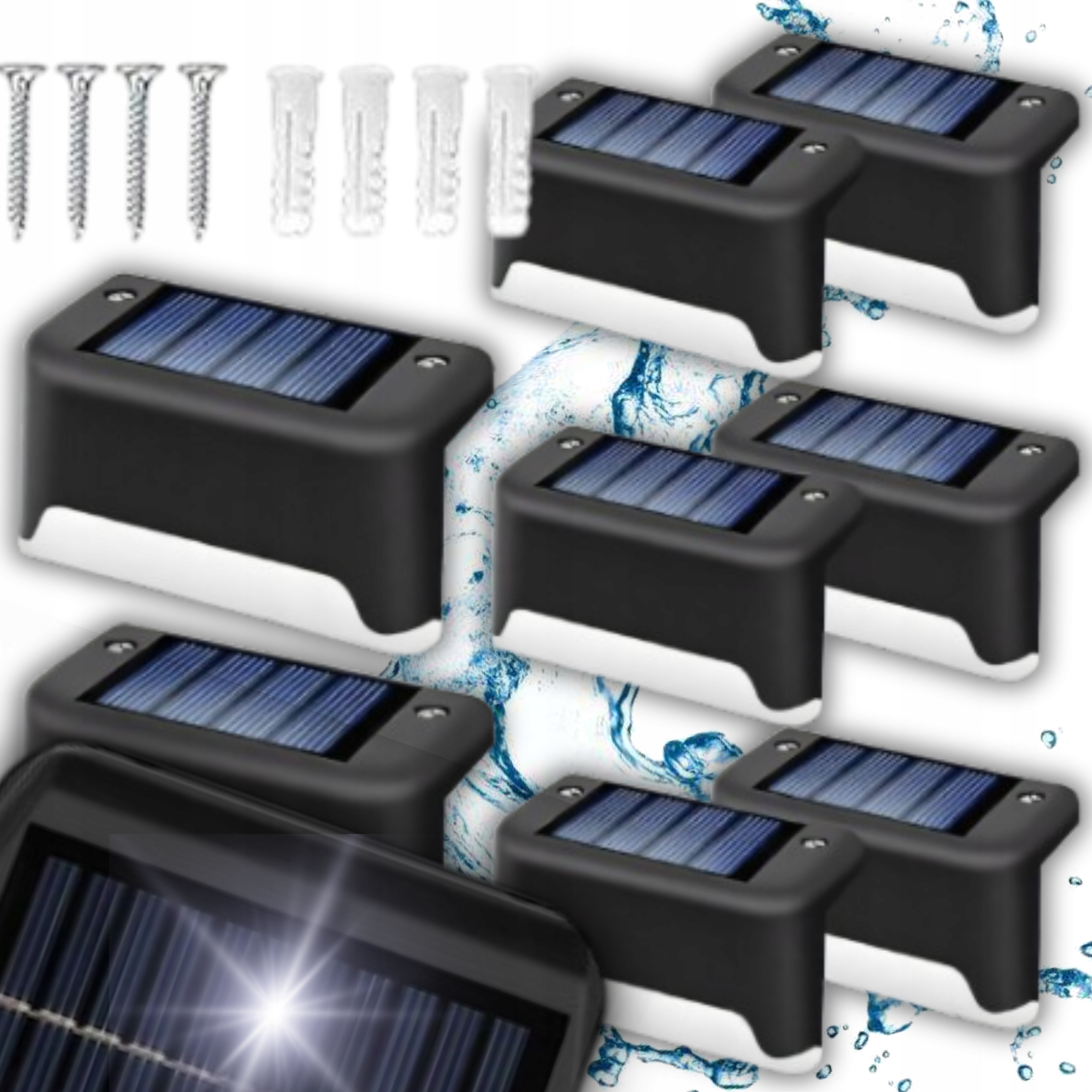 8 ks LED solárne plotové svetlá NW