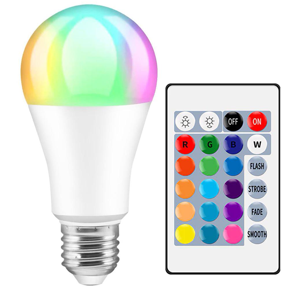 RGBW LED ŽIAROVKA 16 FARIEB 9W E27 ZÁVIT | GUĽA | IR DIAĽKOVÉ OVLÁDANIE
