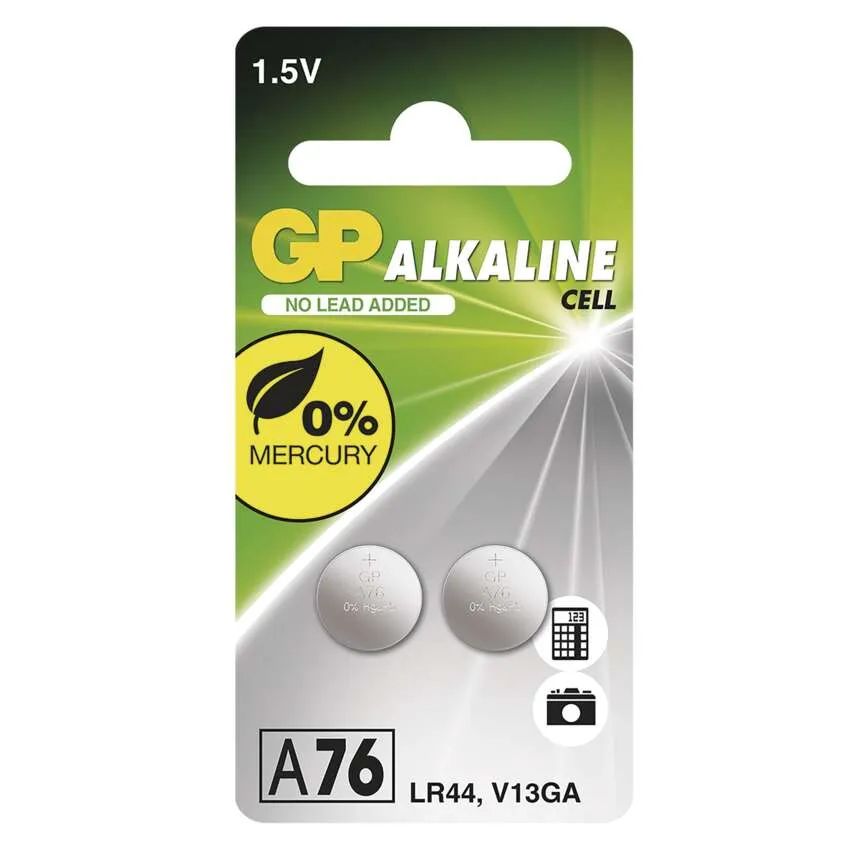 Alkalická gombíková batéria GP LR44 (A76F)