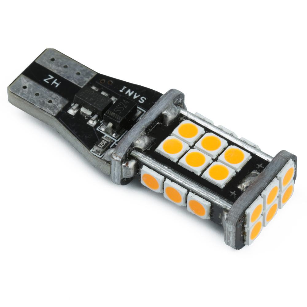 AUTO LED ŽIAROVKA T15 W16W 24 SMD 2835 CANBUS ORANŽOVÁ