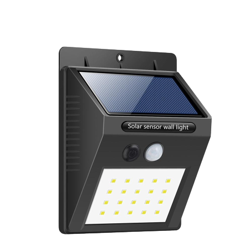 Nástenné Solárne LED osvetlenie IP65, snímač pohybu, Studená biela