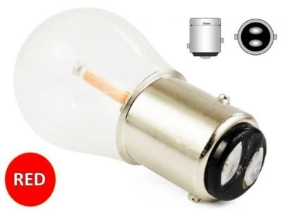 BAY 15D filament COB (náhrada dvojvláknovej žiarovky) červená