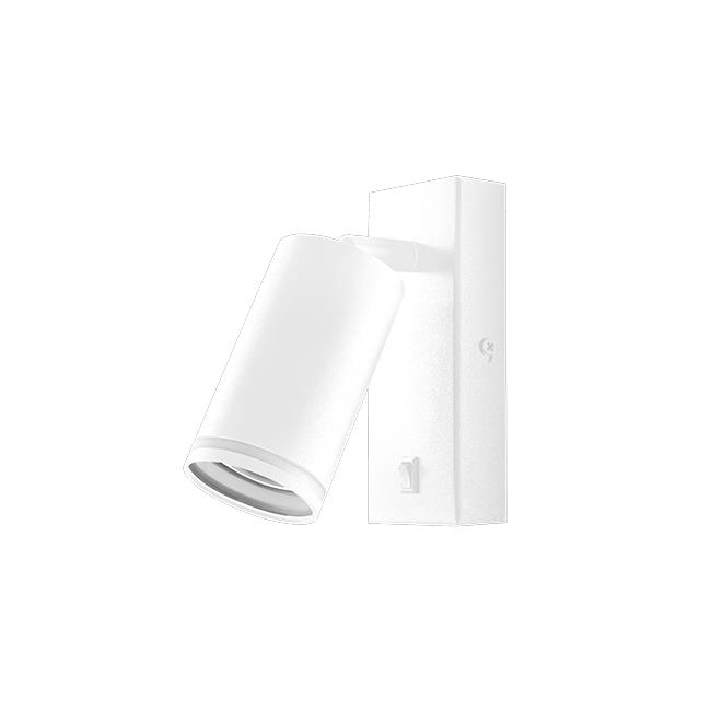 Biela čítacia lampa s objímkou ​​GU10 55 mm