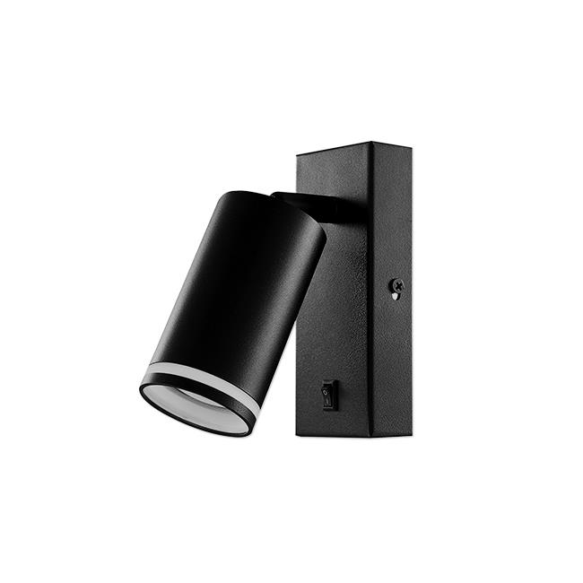 Čierna čítacia lampa s objímkou ​​GU10 55 mm