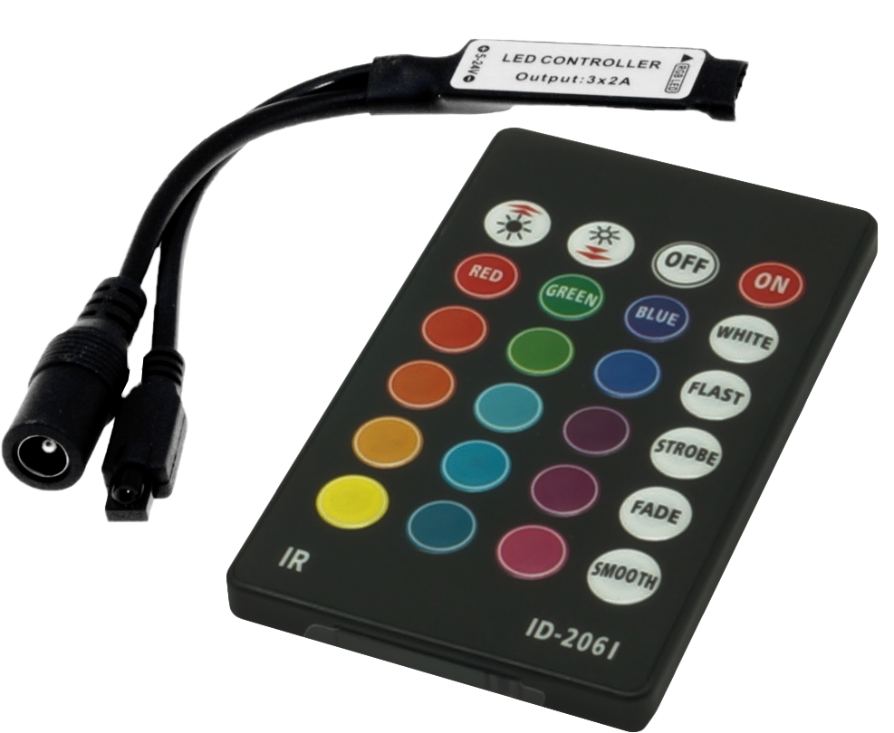 OVLÁDAČ IR 24 TLAČIDIEL ČIERNY RGB 72W