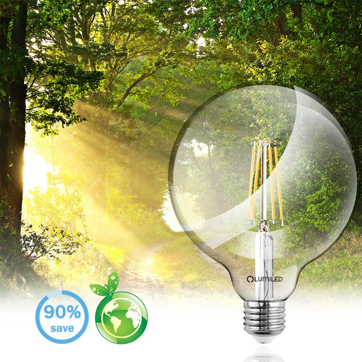E27 DEKORATÍVNA LED FILAMENT G95 8W TEPLÁ BIELA 360° LUMILED