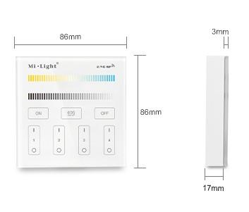 Diaľkové ovládanie CCT 4-zónový nástenný panel Milight B2