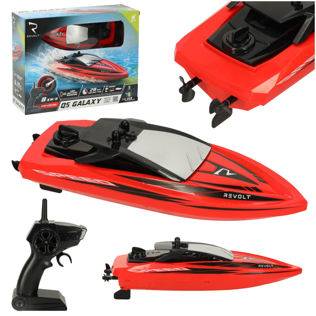 RC čln REVOLT Q5 Galaxy 8 km/h, 2,4 GHz, 50 m dosah – červený
