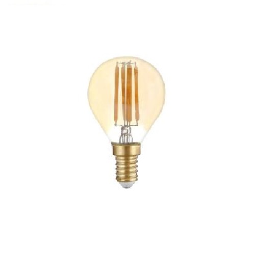 E14 LED žiarovka Filament G45 Golden Glass 4W Teplá biela Stmievateľná