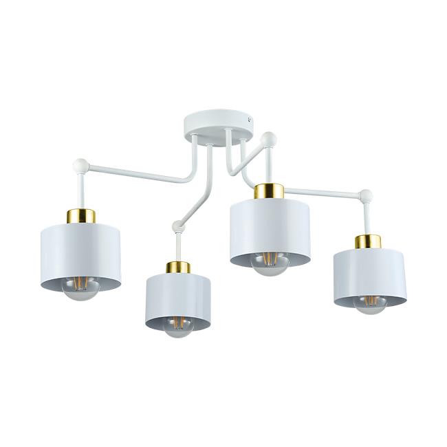 E27 LED nástenné svietidlo Elza x4 biele + zlaté okrúhle