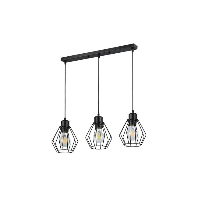 E27 Otto x3 50cm závesná lampa, čierna