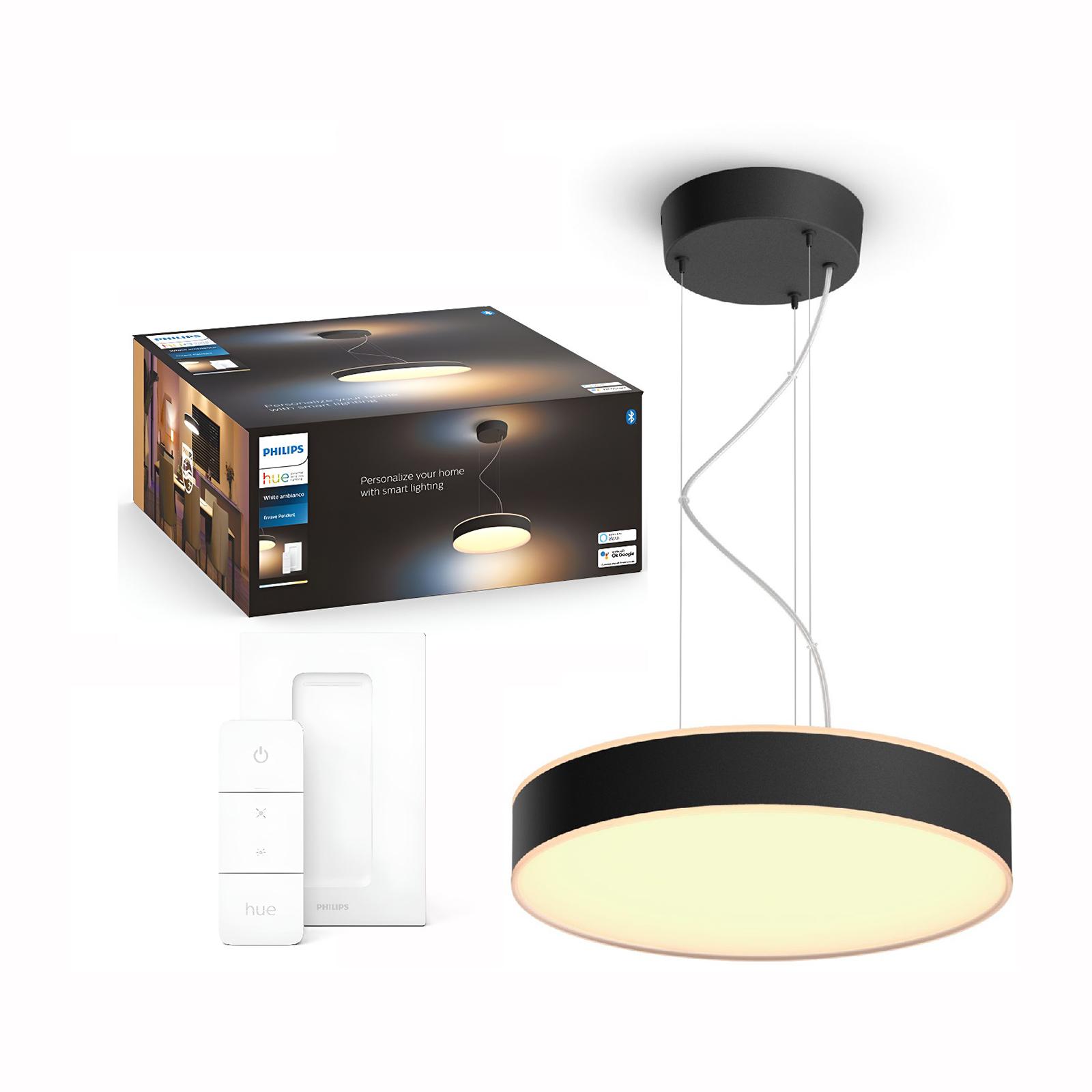 ENRAVE LED stropné závesné svietidlo čierne 33,5W CCT PHILIPS HUE Bluetooth + stmievač