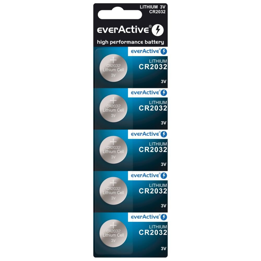 EverActive CR2032 lítiová gombíková batéria, blister s 5 ks