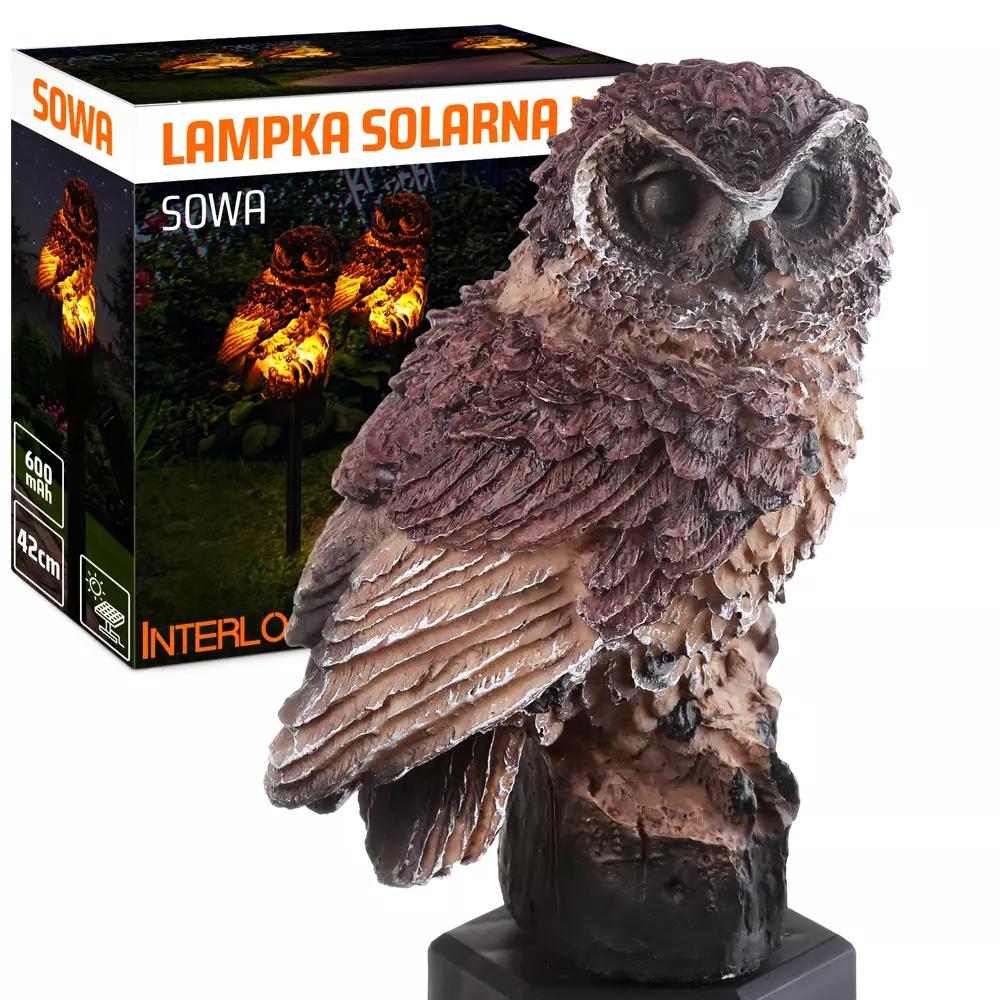 Solárne záhradné svietidlo sova 42 cm