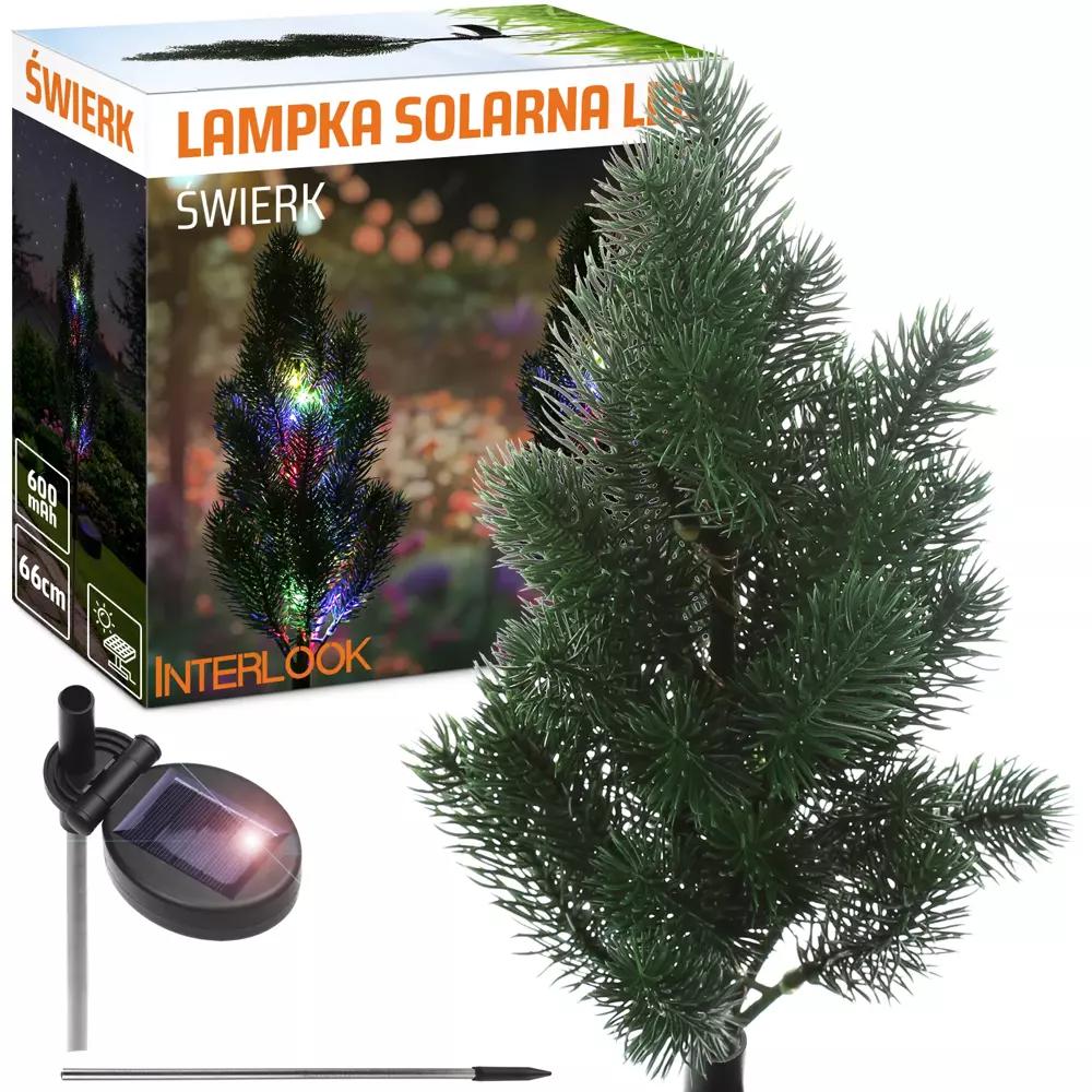 Smrekové LED záhradné solárne svietidlo, 66 cm, 600 mAh