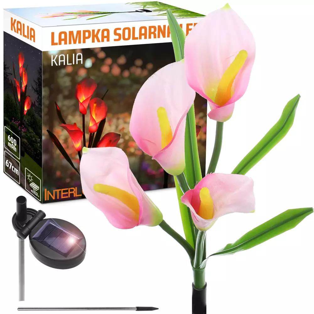 SOLÁRNE LED ZÁHRADNÉ SVIETIDLO KALIA RUŽOVÁ 67 CM, 600 MAH