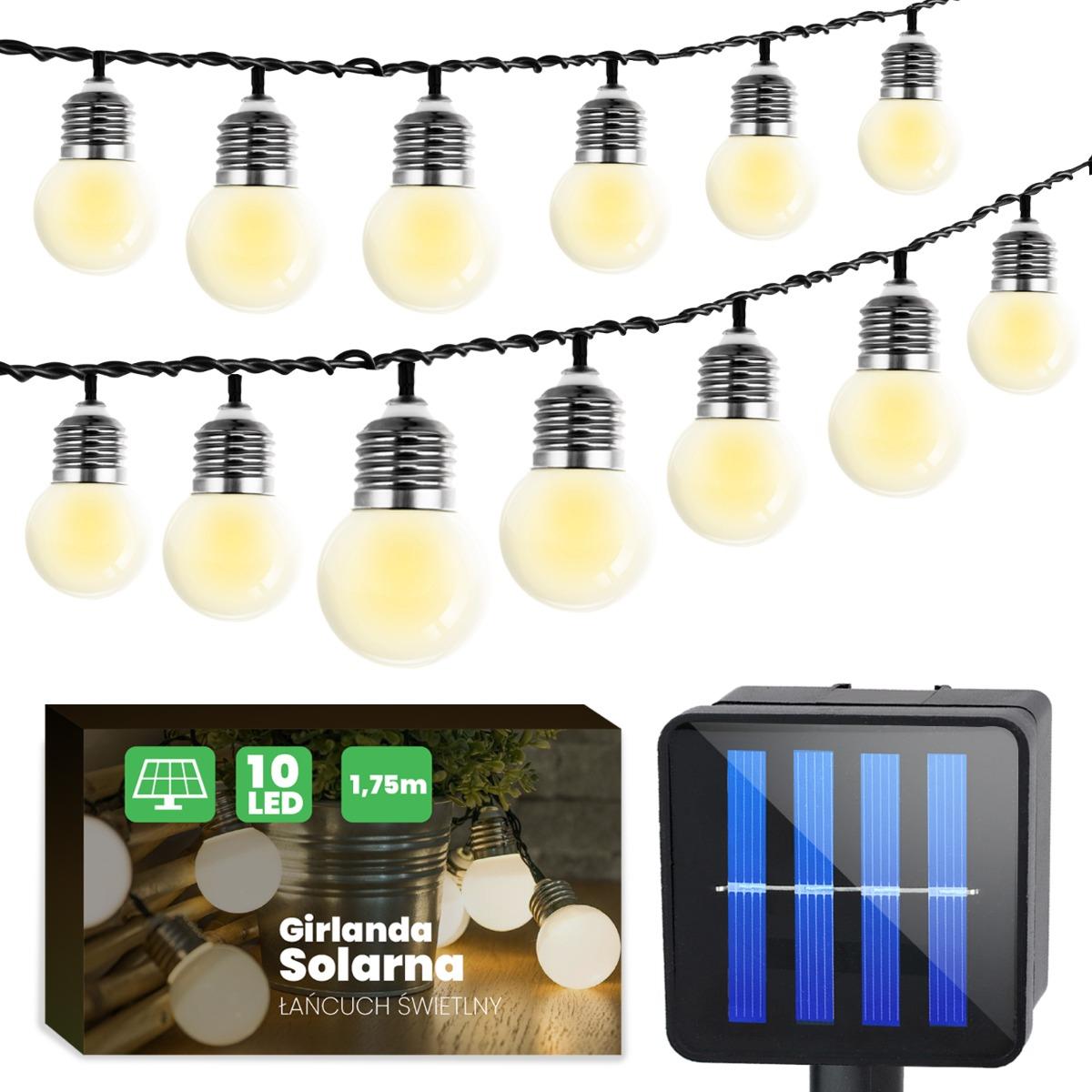 Girlanda solárna záhradné 1,75m 10xLED 3000K
