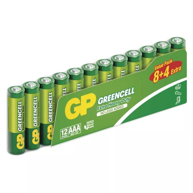 Zinko-chloridová batéria GP Greencell R03 (AAA) 8+4