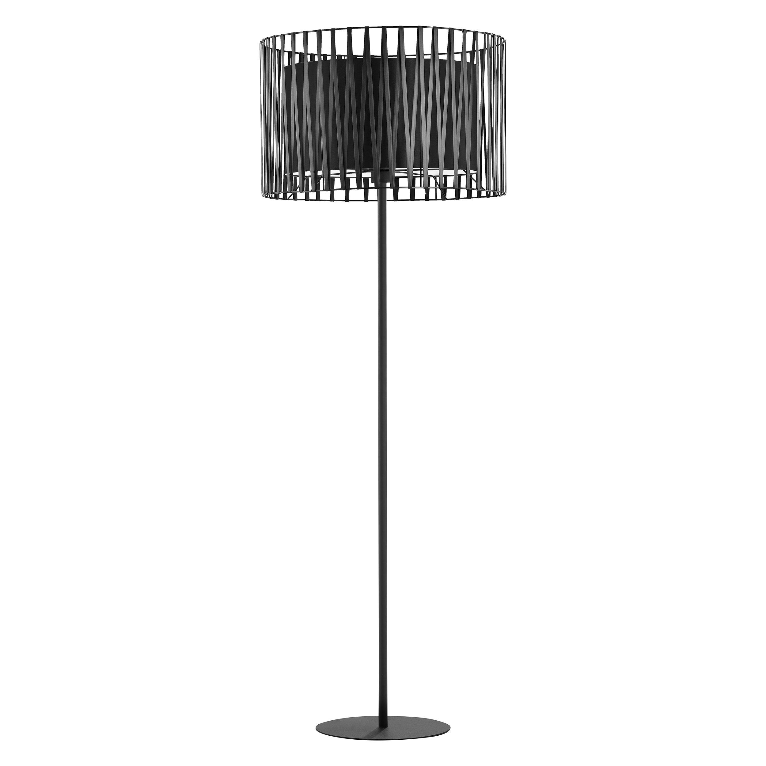 HARMONY BLACK – Stojaca lampa s tienidlom, čierna, E27