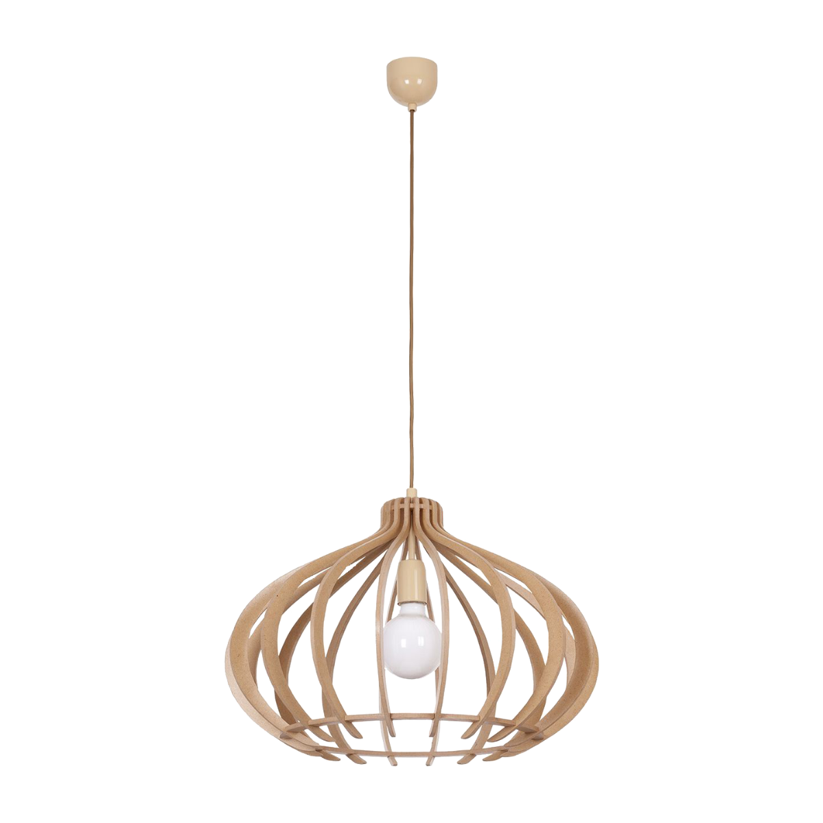 Drevené stropné svietidlo E27IKA 4174 Nowodvorski  Hanging Ball MDF Boho