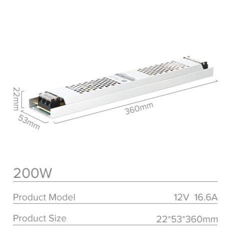 Impulzný napájací zdroj SUPER SLIM 200W 12V DC 16,6A
