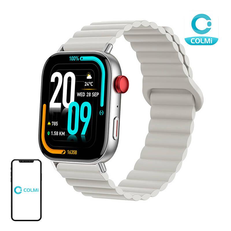 Inteligentné hodinky Colmi C8 Max s magnetickým remienkom – Strieborné