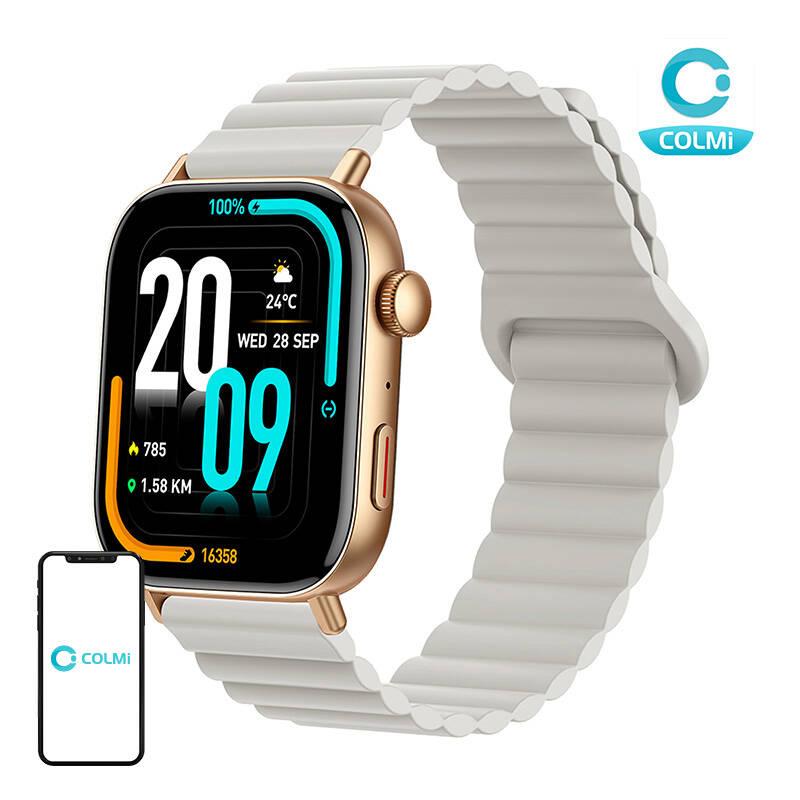 Inteligentné hodinky Colmi C8 Max s magnetickým remienkom – zlaté