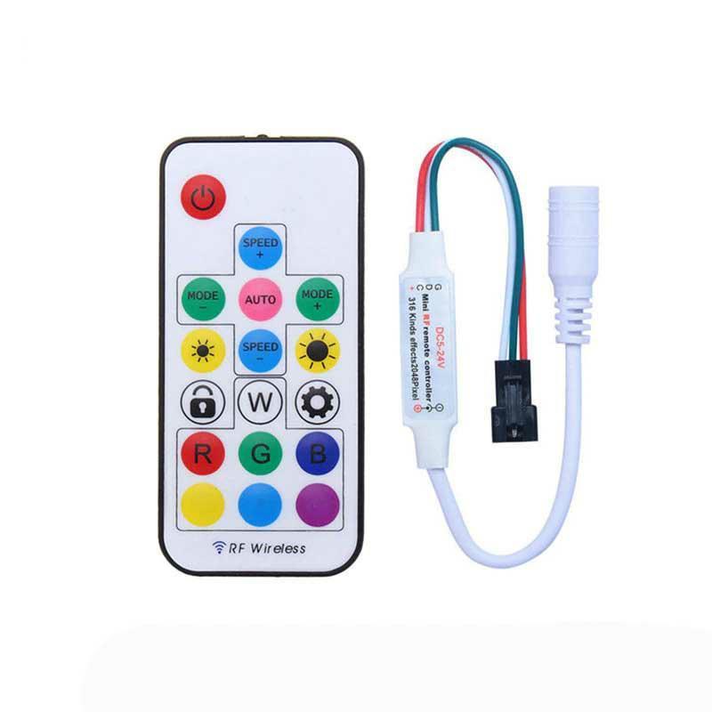 Kontrolér RGB RF IC TM1814b 5-24VDC 17 przycisków max 1024 pikseli Digital