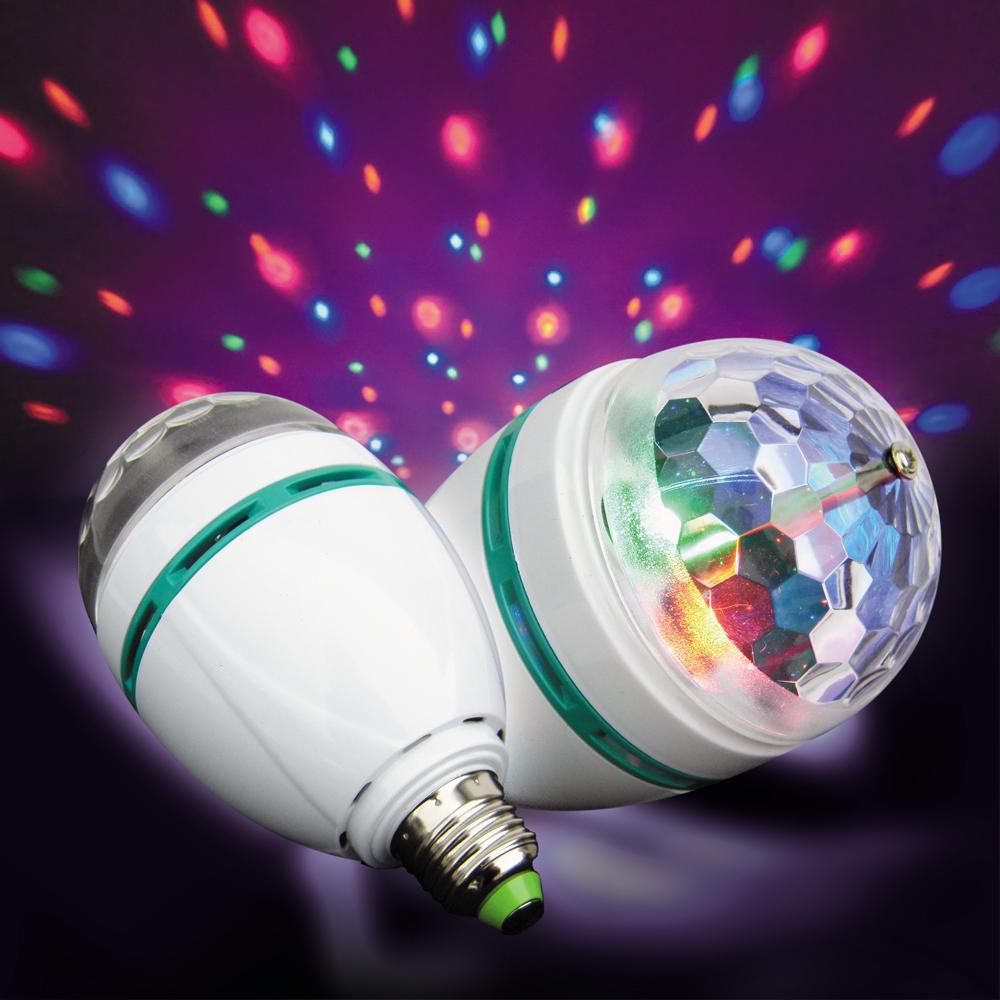 OTOČNÁ DISKOGUĽOVÁ ŽIAROVKA | RGB LED PROJEKTOR E27