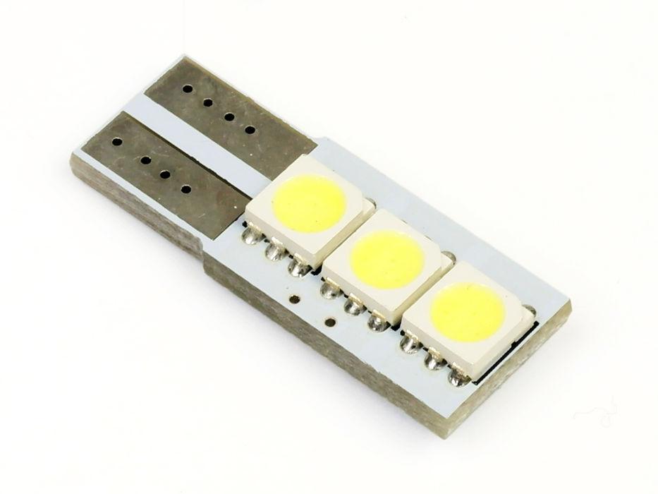 WEDGW LED AUTO ŽIAROVKA 3SMD 5050 CANBUS-RESISTOR, T10 STUDENÁ