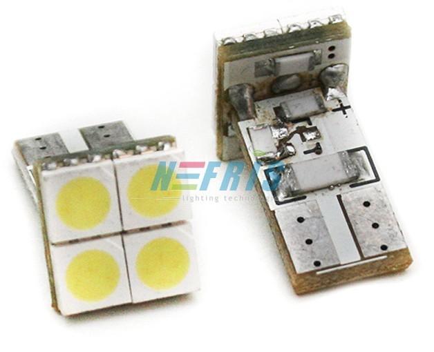 LED AUTO ŽIAROVKA 4 SMD5050 CANBUS, T10