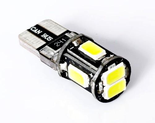 LED AUTO ŽIAROVKA 5W T10 W5W CANBUS 6 SMD5630, STUDENÁ BIELA