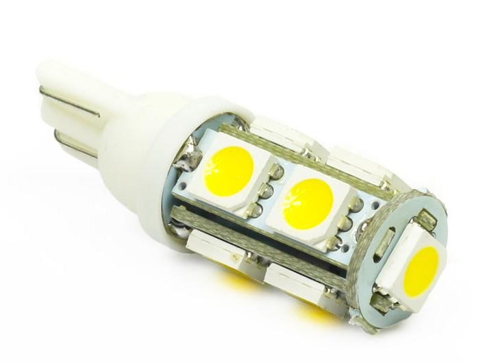 LED AUTO ŽIAROVKA 9 SMD5050, T10, TEPLÁ BIELA