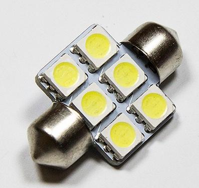 LED AUTO ŽIAROVKA C5W 31MM 6X SMD5050